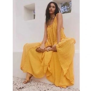 NWT Yellow Free People Maxi Dress Sz. Small